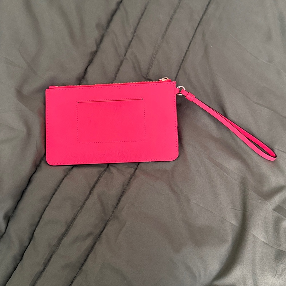 kate spade Hot Pink Wristlet Pouch with Gold Logo - Picture 3 of 3